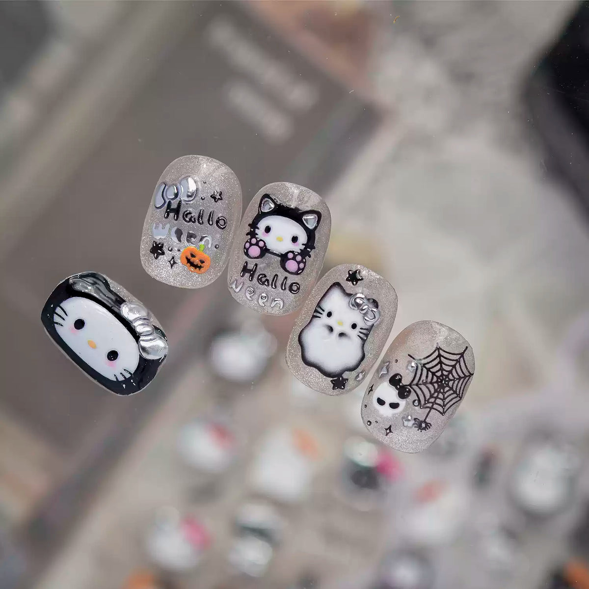 Cute Halloween Cat Nail Art Stickers