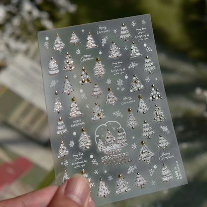 TOMONI Crystal Rhinestone Christmas Tree Nail Art Stickers