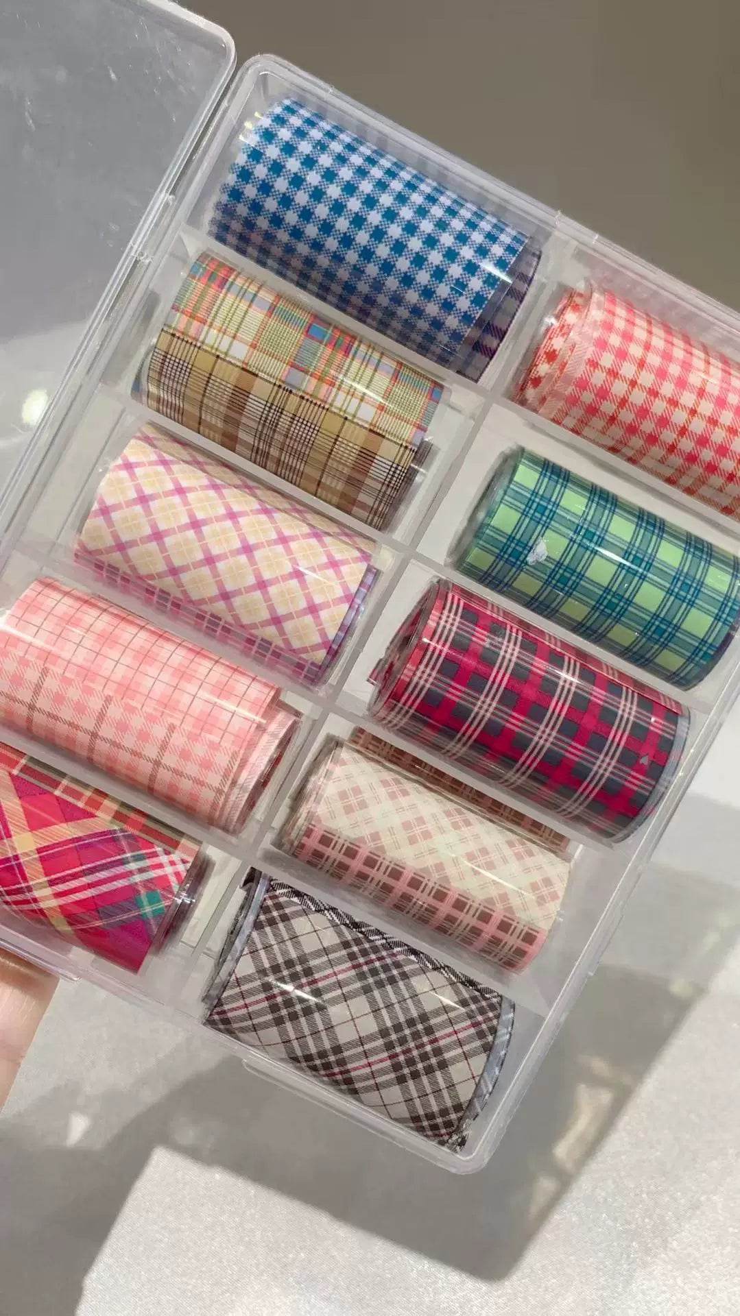 Multicolor Plaid Nail Art Transfer Foil