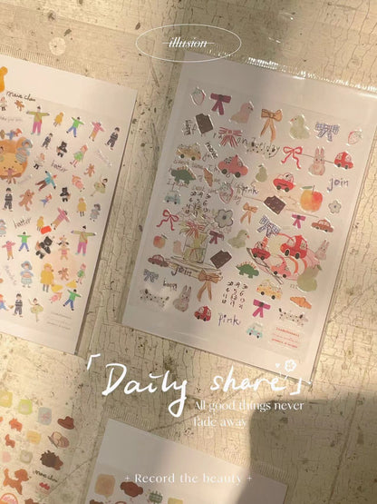 Nail Sticker- Mr Bear and Ribbon