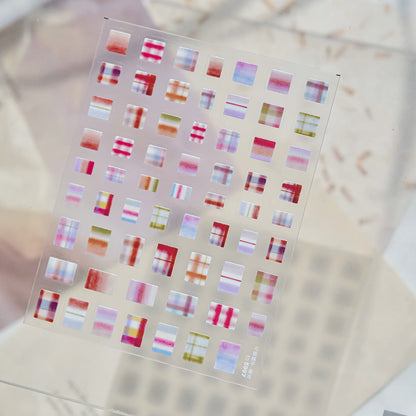 TOMONI Colorful Jelly Square Nail Art Stickers