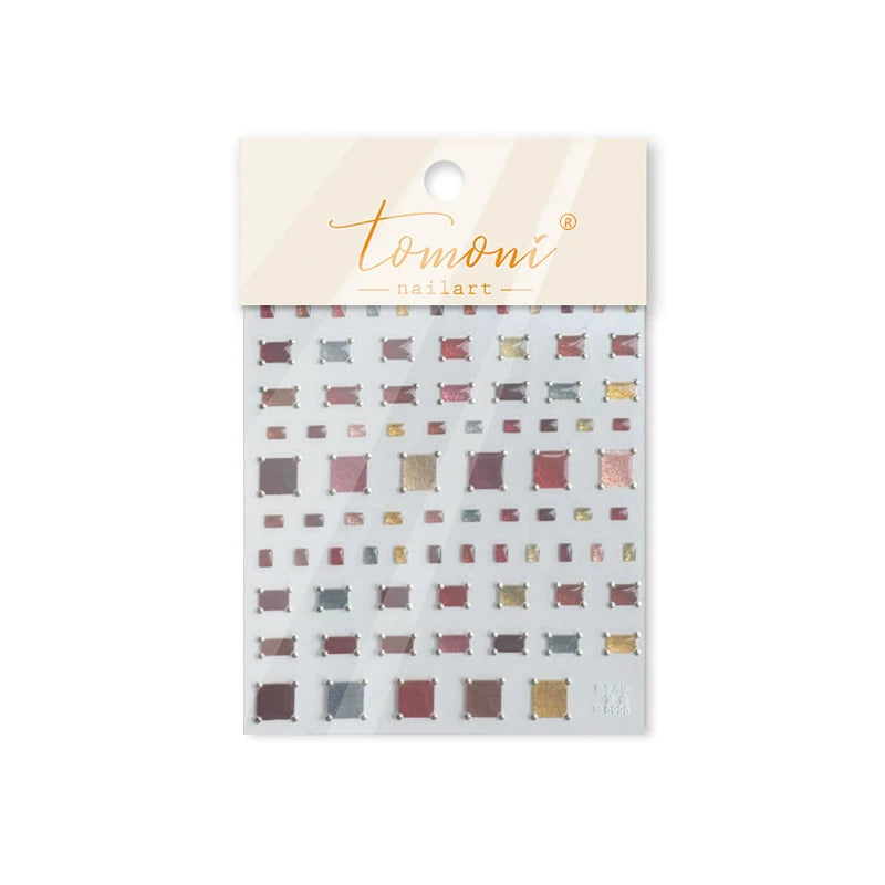 TOMONI Sheer Autumn & Winter Square Nail Art Stickers