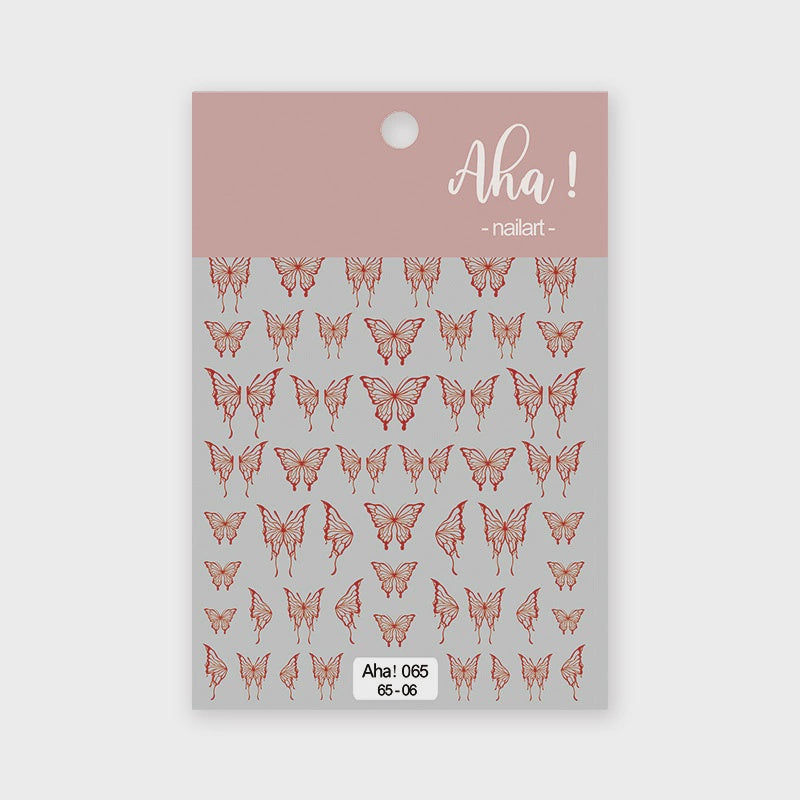 Autocollant pour ongles Aha 065-06 Rouge métallisé