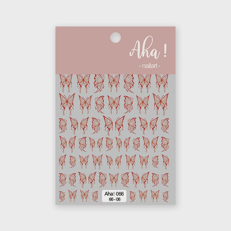 Autocollant pour ongles Aha 066-06 Rouge métallisé