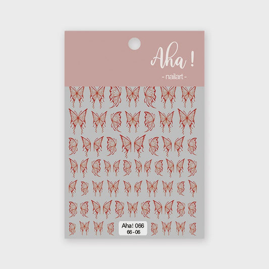 Autocollant pour ongles Aha 066-06 Rouge métallisé