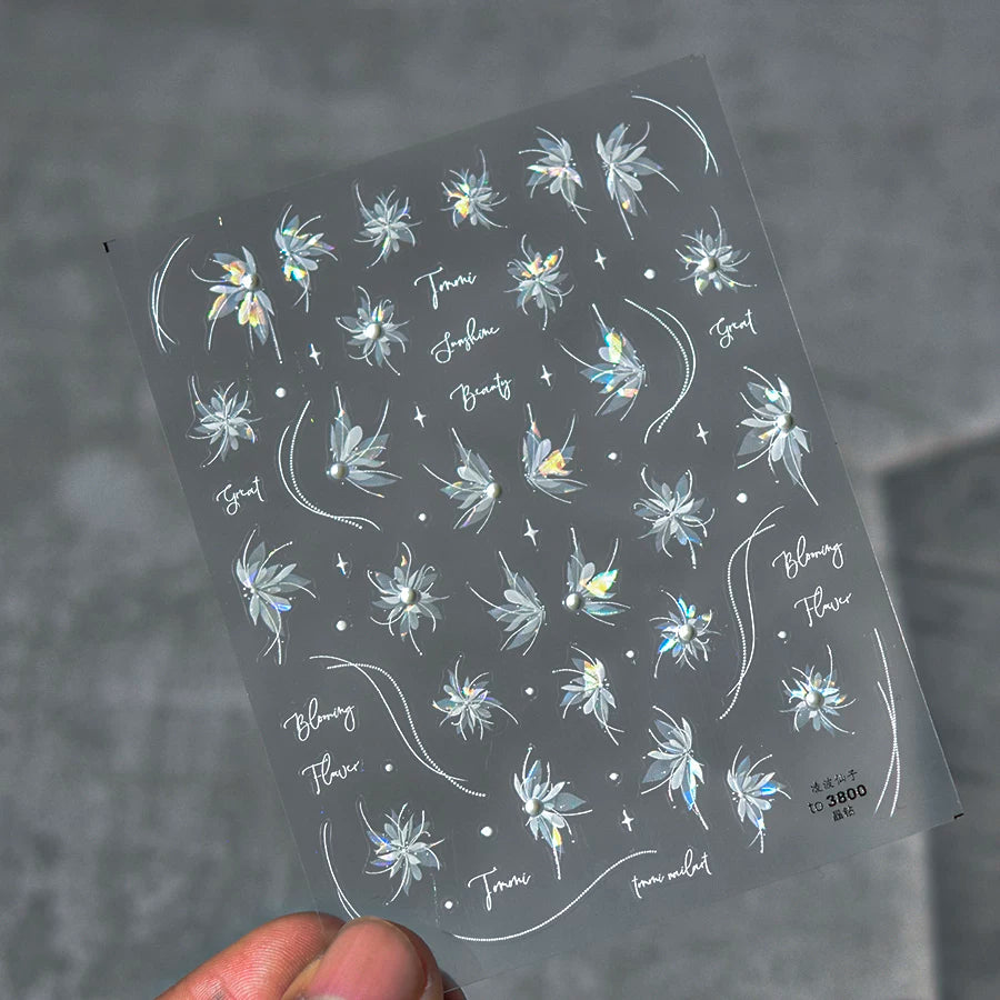 TOMONI Royal Dahlia Nail Art Stickers