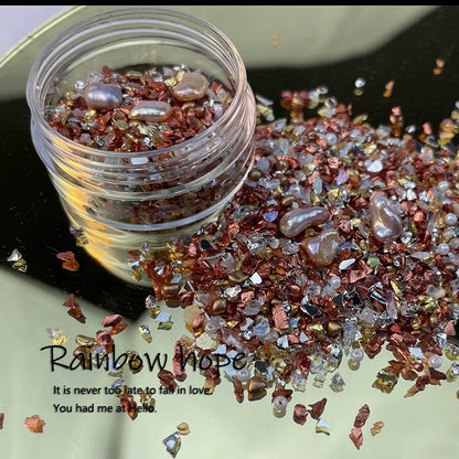 Retro Metal Crushed Stones and Pearl Nail Decorations