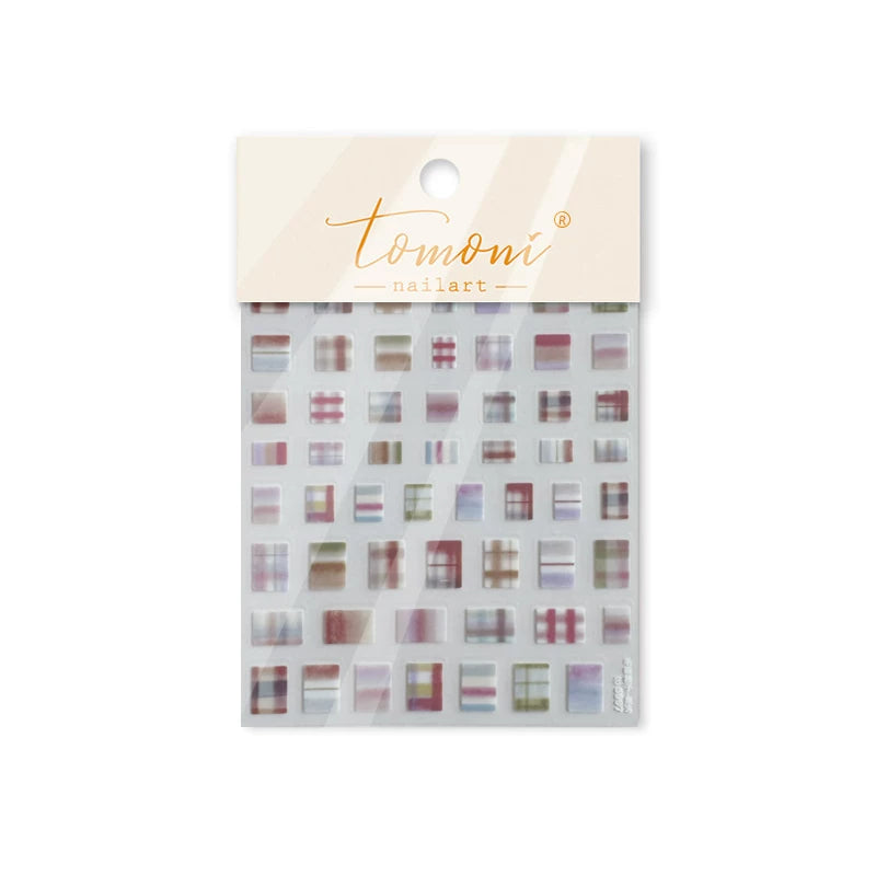 TOMONI Colorful Jelly Square Nail Art Stickers
