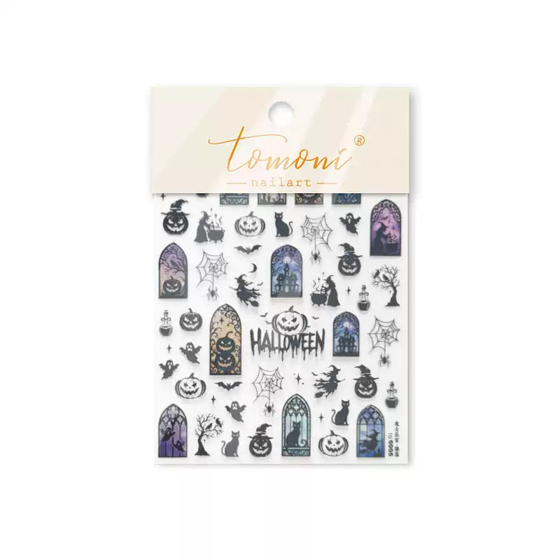 Tomoni Gothic Halloween Witch & Stained Glass Designs Nail Art Stickers