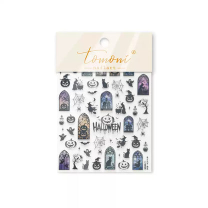 Tomoni Gothic Halloween Witch & Stained Glass Designs Nail Art Stickers
