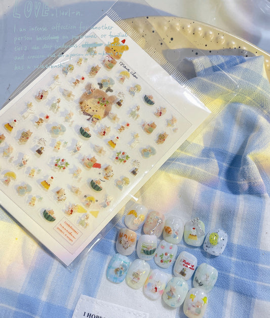 Nail Sticker- Mr. Bear and His Friends Nail Sticker