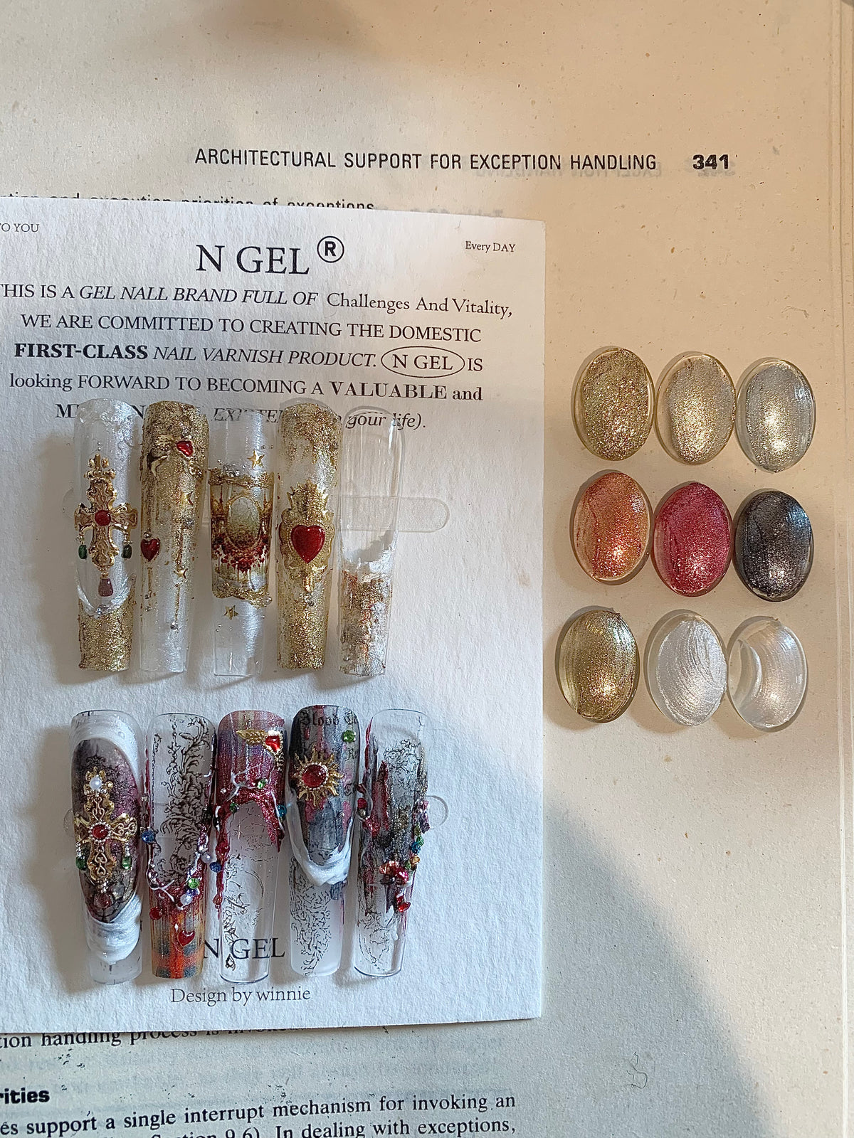 N GEL Byzantine Collection 9-Color No-Wipe Metallic Texture Gel Palette