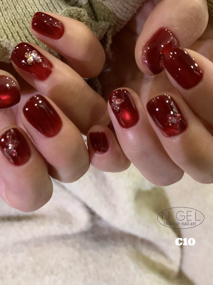N GEL New Year Vintage Red Cat Eye Gel Polish
