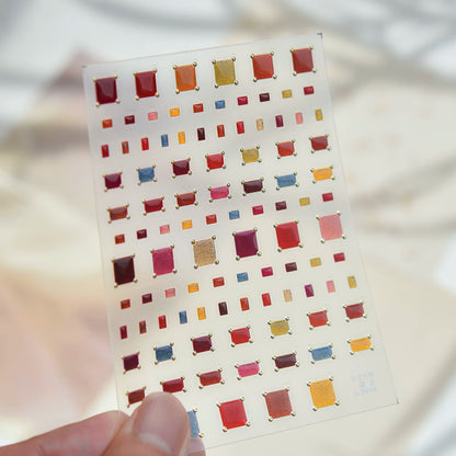 TOMONI Sheer Autumn & Winter Square Nail Art Stickers