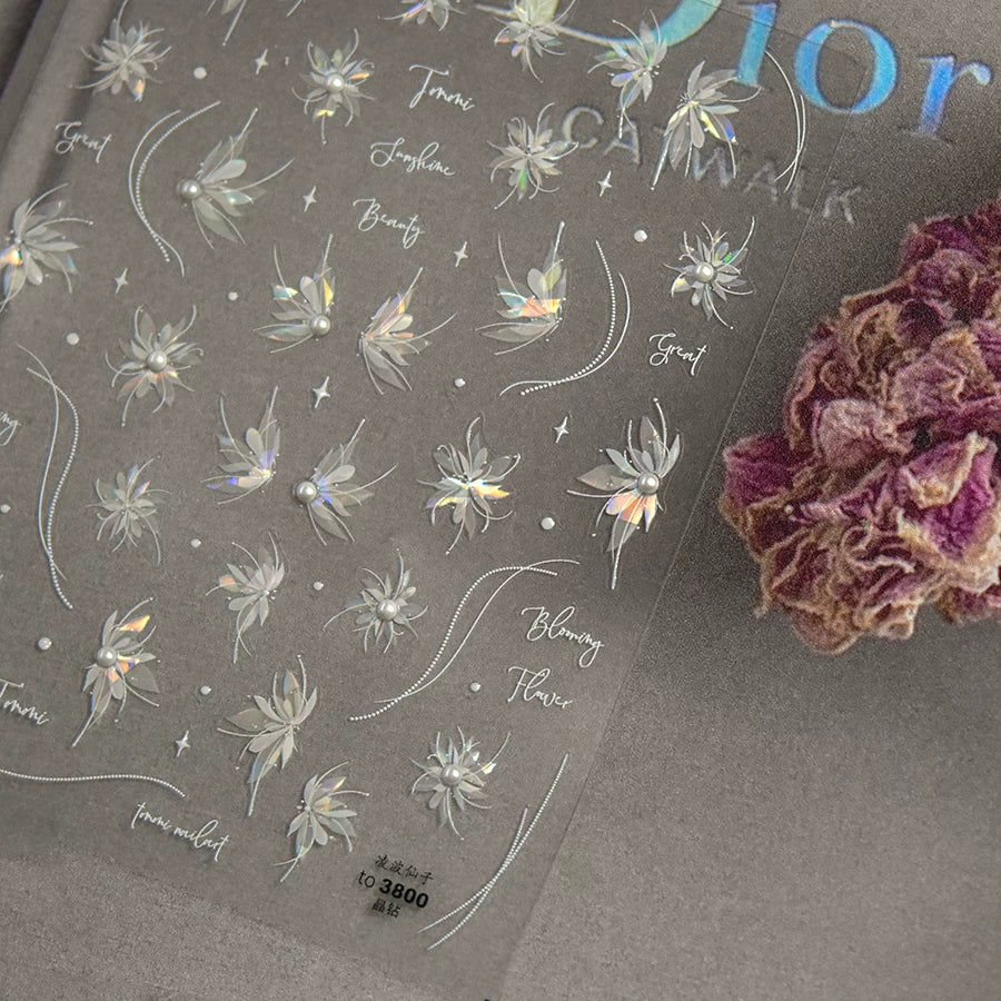 TOMONI Royal Dahlia Nail Art Stickers