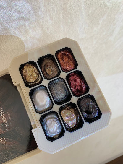 N GEL Byzantine Collection 9-Color No-Wipe Metallic Texture Gel Palette