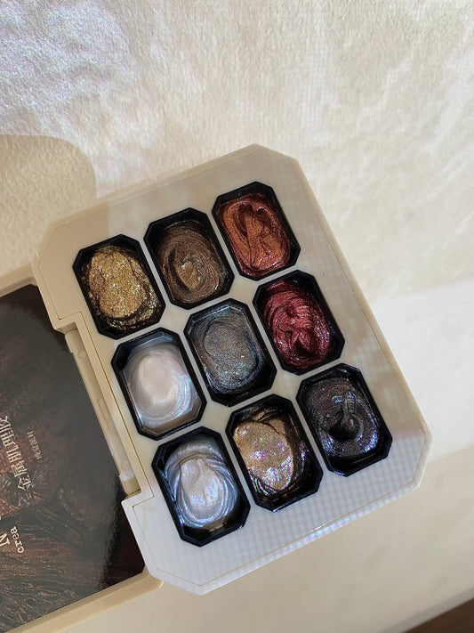 N GEL Byzantine Collection 9-Color No-Wipe Metallic Texture Gel Palette