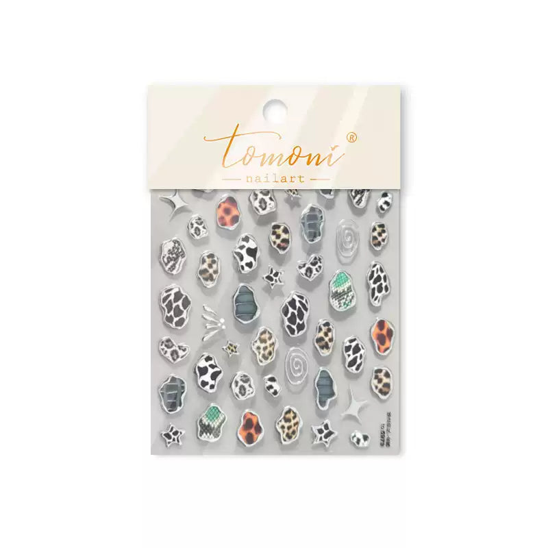 TOMONI Vintage Leopard Print Nail Art Stickers