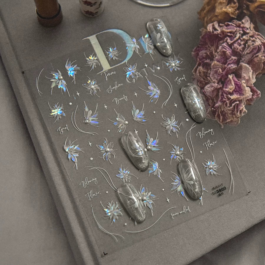 TOMONI Royal Dahlia Nail Art Stickers