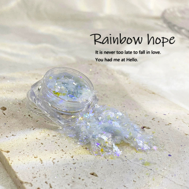 Shimmering Frosted Opal Aurora Nail Art Powder