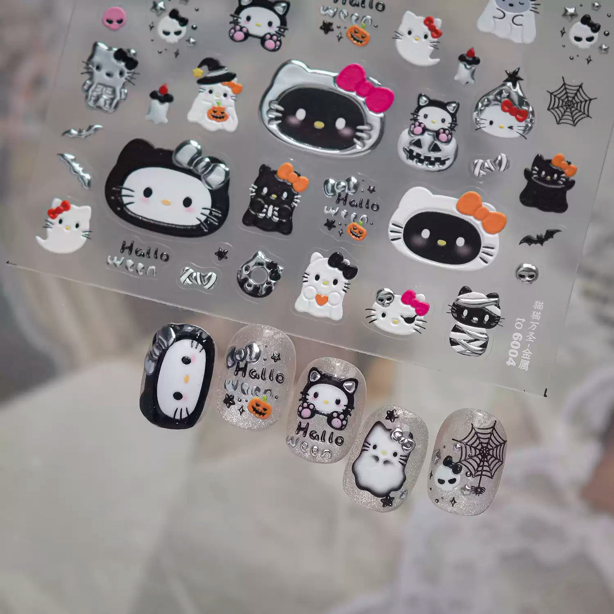 Cute Halloween Cat Nail Art Stickers