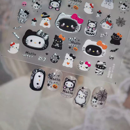 Cute Halloween Cat Nail Art Stickers