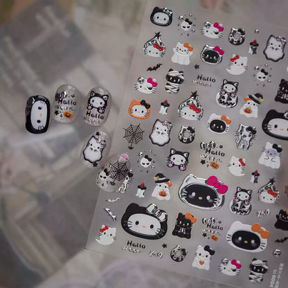Cute Halloween Cat Nail Art Stickers