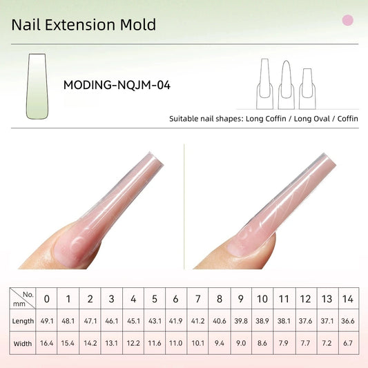 Moding Nail Extension Mold - NQJM04 Coffin