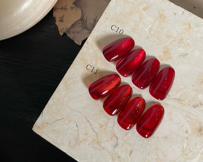 N GEL New Year Vintage Red Cat Eye Gel Polish