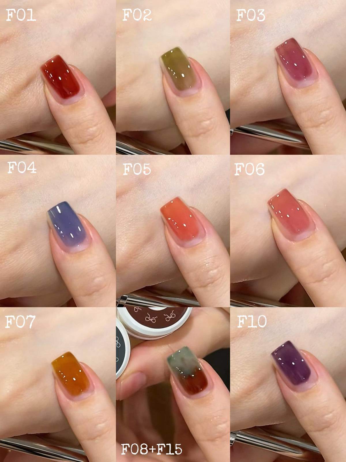 N GEL Autumn & Winter Vintage Sheer Gel Polish Collection F01-15