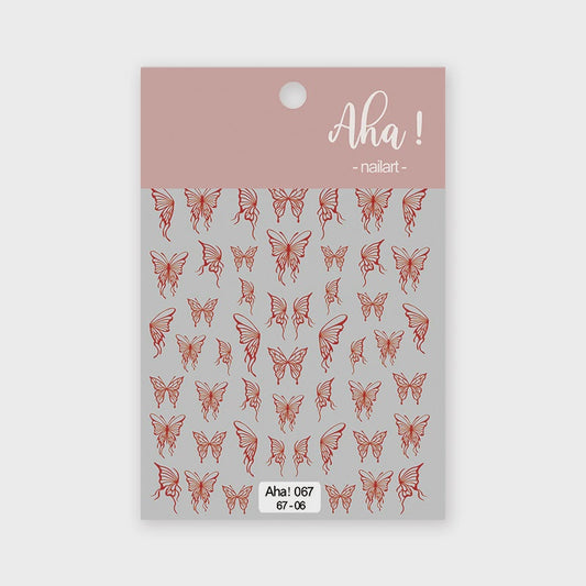 Autocollant pour ongles Aha 067-06 Rouge métallisé
