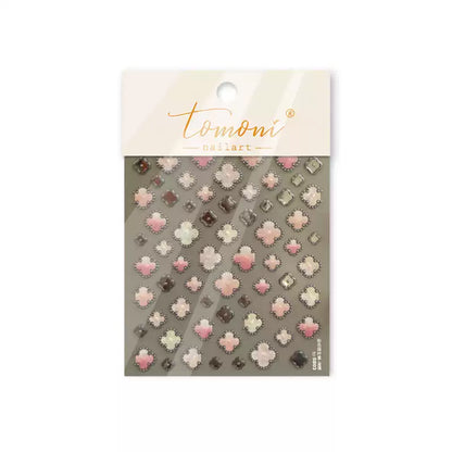 TOMONI Pink Four-Leaf Clover Nail Art Stickers