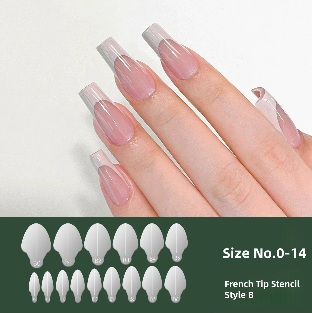 Moding Reusable French Tip Stencil Style B (For Nail Extension Mold)