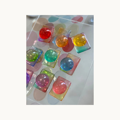 Qingyou Cube Glass Jelly Painting Gel Palette