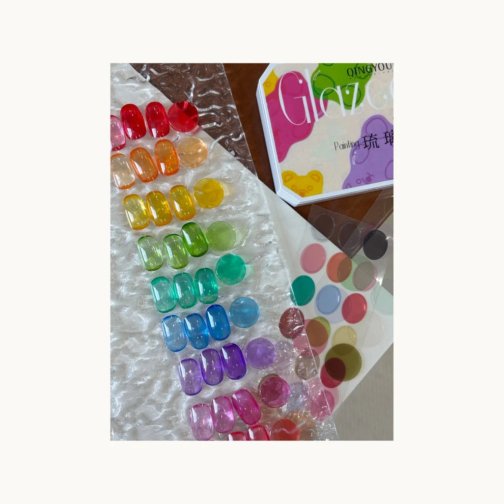 Qingyou Cube Glass Jelly Painting Gel Palette