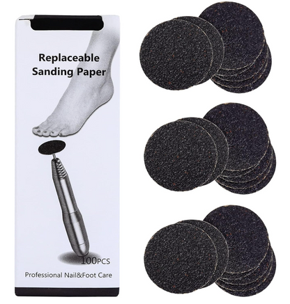 100 PCS Replacement Sandpaper Discs for Foot File Ø35mm