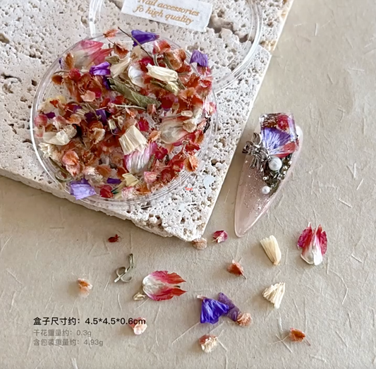 Monet Garden Dried Flower Nail Decoration