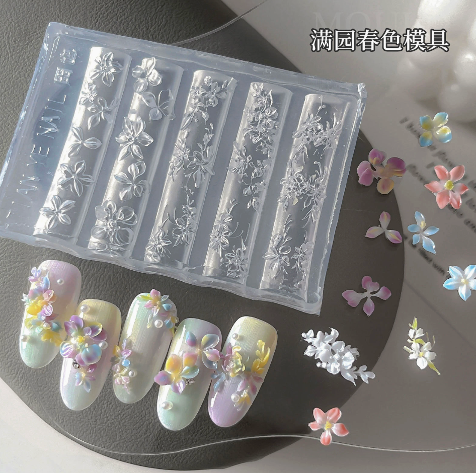 3D Nail Art Silicone Mold – Spring Garden