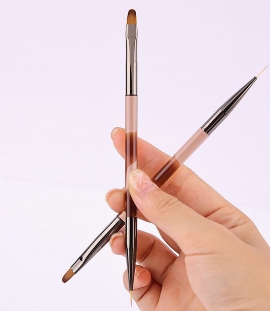 Dual-Ended Nail Art Brush with 9mm Liner Brush