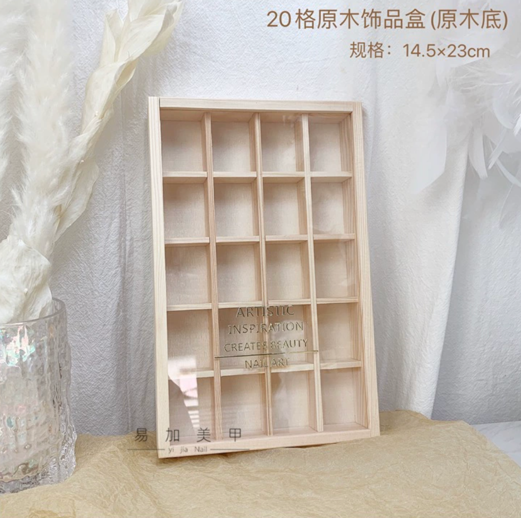 Wooden Nail Decoration Organizer Box