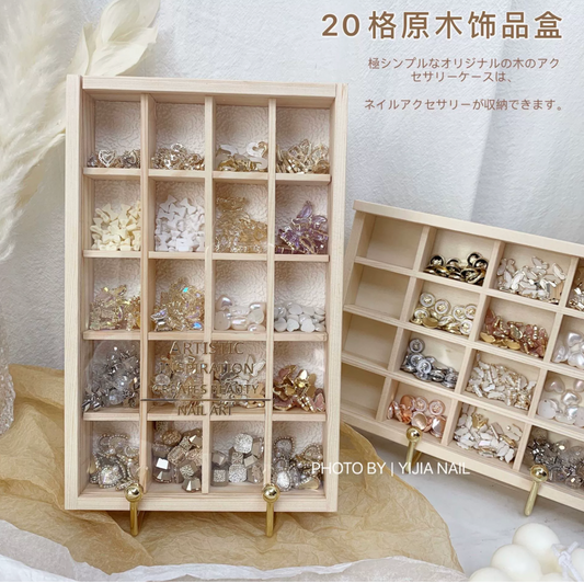 Wooden Nail Decoration Organizer Box