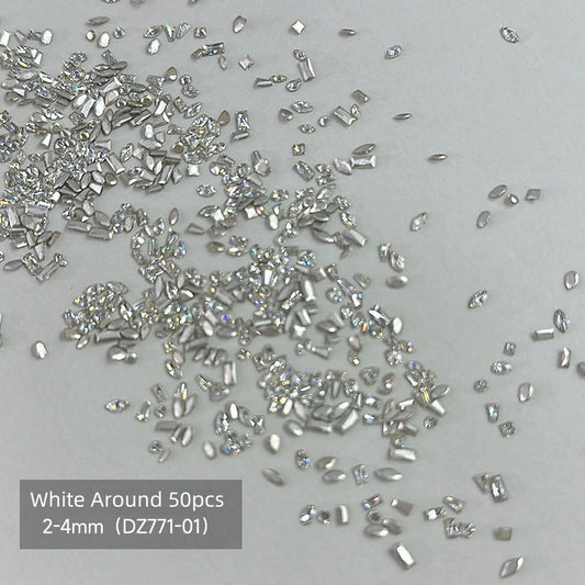 Strass blancs de formes mixtes de 2 à 4 mm