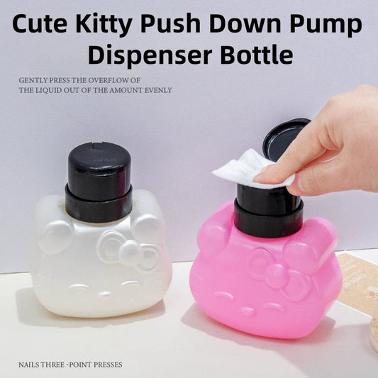 Cute Kitty Push Down Pump Dispenser Bottle