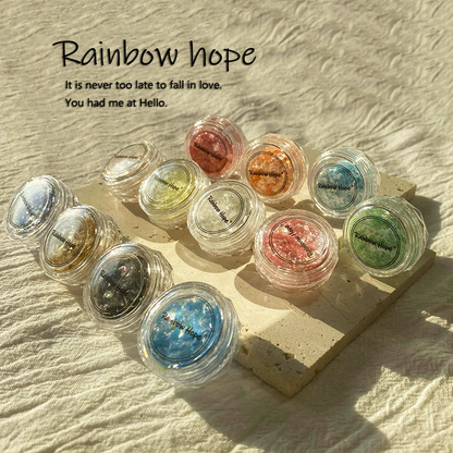 Opalescent Aurora Powder with Iridescent Sparkles Nail Decorations