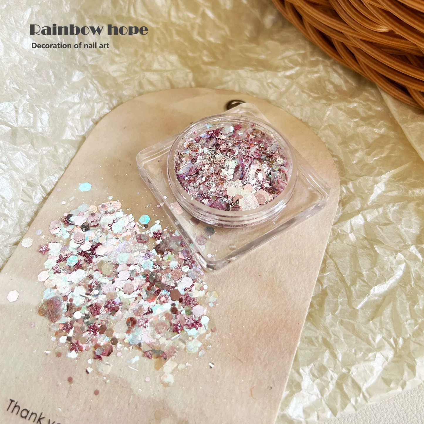 Iridescent Foil Glitter Flakes Nail Decorations