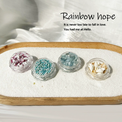Aesthetic Seashell Crushed Flakes Nail Decorations Set