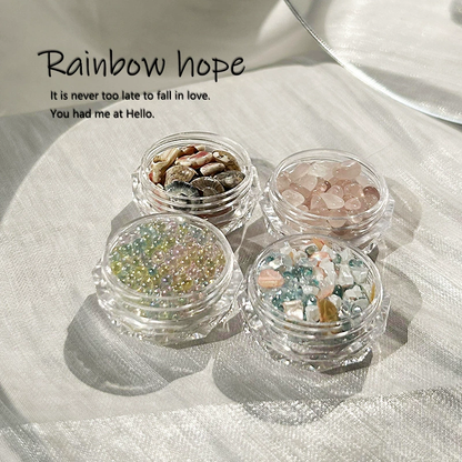 Aesthetic Seashell Crushed Flakes Nail Decorations Set
