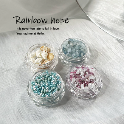 Aesthetic Seashell Crushed Flakes Nail Decorations Set