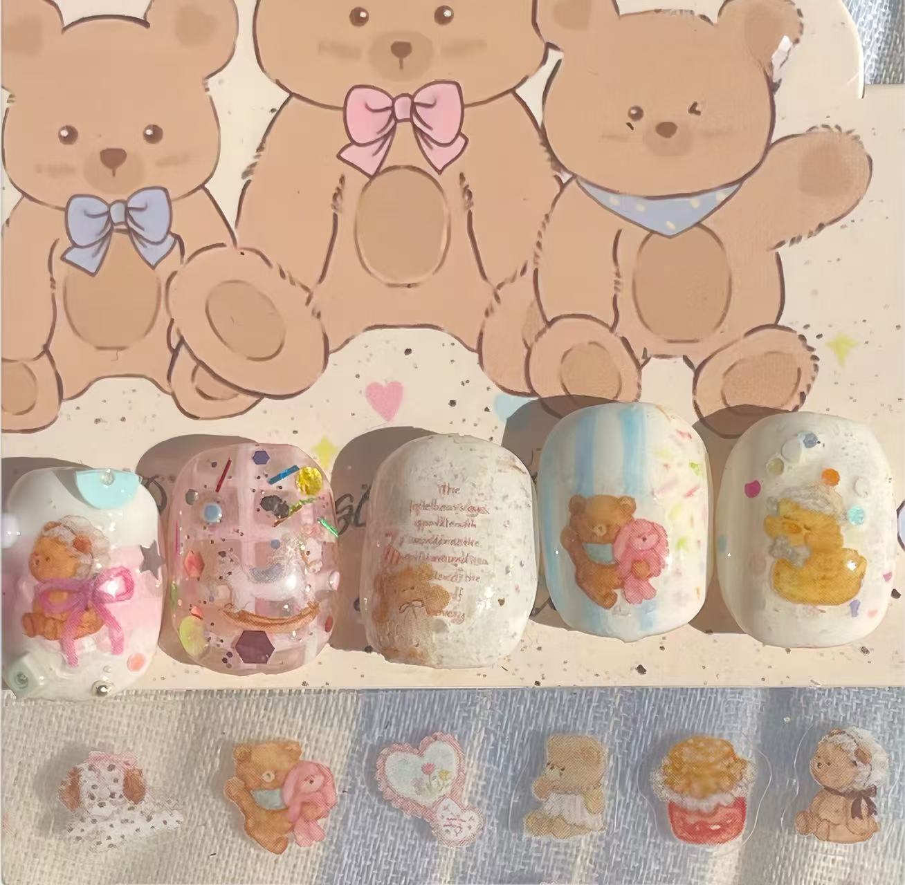 Sweet Cartoon Dolls Nail Stickers