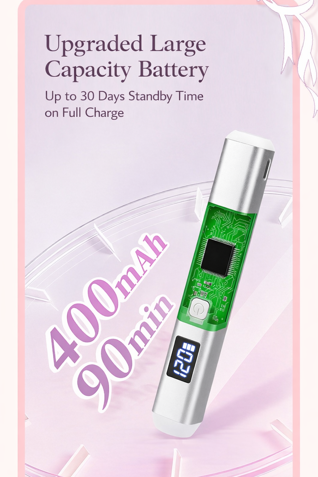 Embossed Cute Rechargeable Handheld Nail Lamp